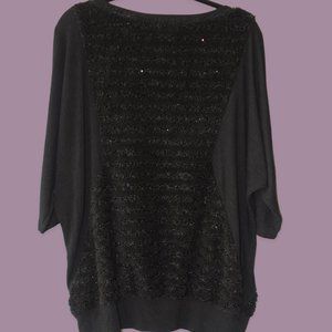 Short Sleeved Shiny Shag Sweater